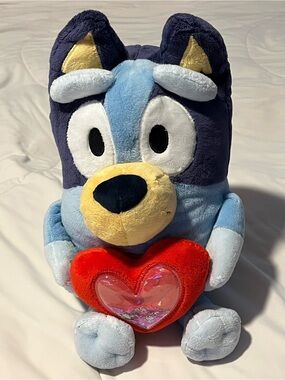 Bluey Valentine's Day Plush 17" Shaker Heart Confetti Glitter Large Tagged
